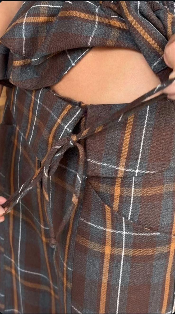 Blusa xadrez tomara que caia com lastex — imagem 2